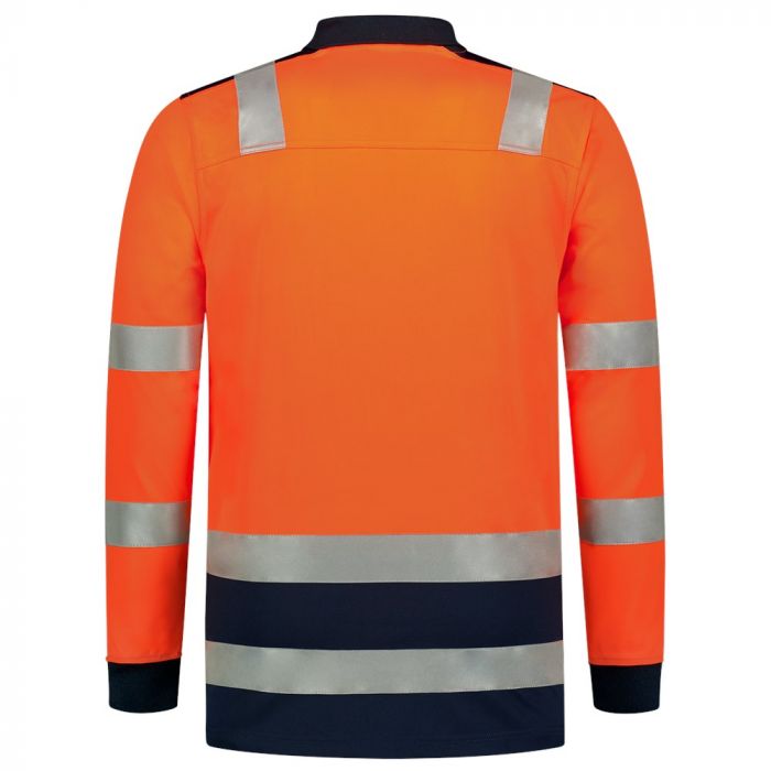 Tricorp Poloshirt High Vis Bicolor Lange Mouw 203008 Fluor Orange-Ink