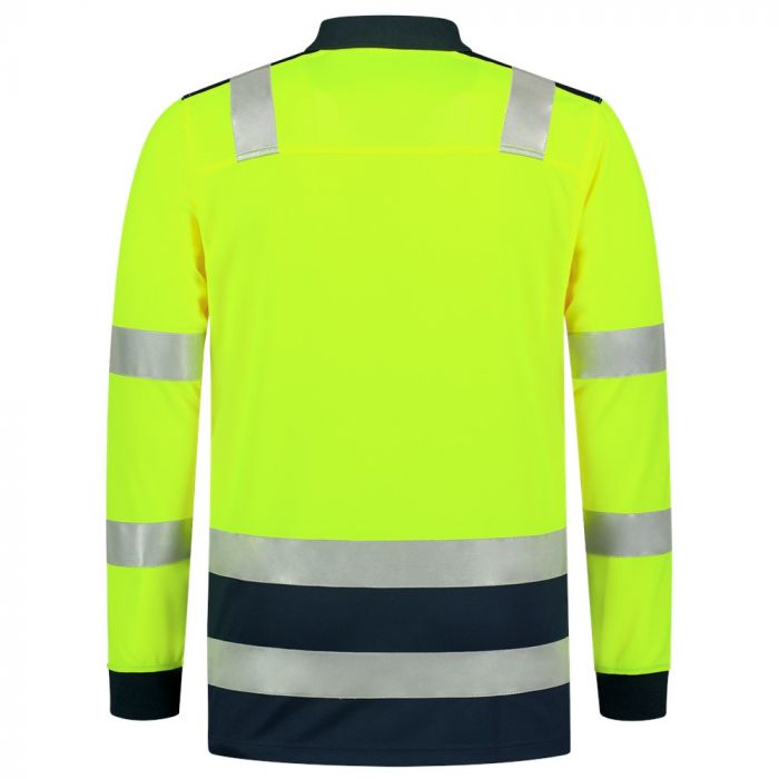 Tricorp Poloshirt High Vis Bicolor Lange Mouw 203008 Fluor Yellow-Ink