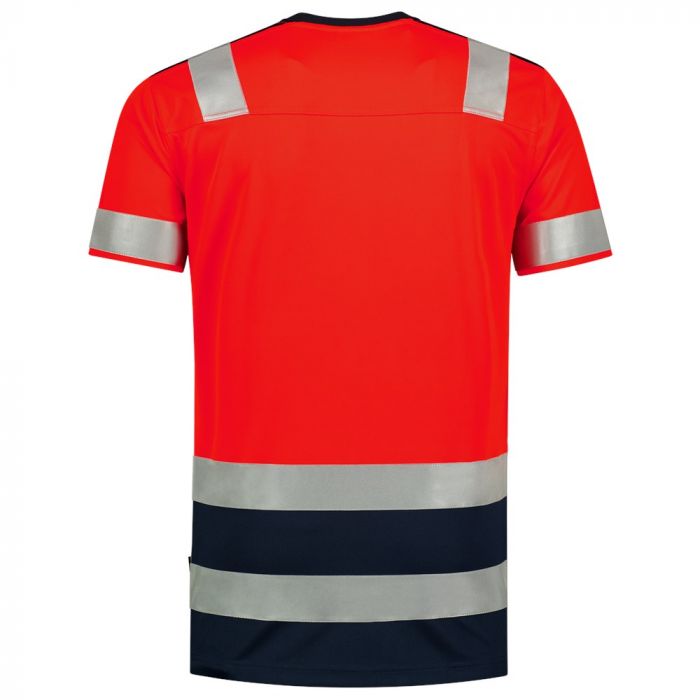 Tricorp T-shirt High Vis Bicolor 103006 Fluor Red-Ink