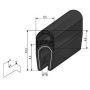 KLEMPROFIEL KRAAL BOVENZIJDE 1-2mm zwart