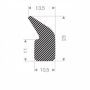 MOSRUBBER PROFIEL 13,5X23X10,5MM ZWART
