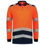 Tricorp Poloshirt High Vis Bicolor Lange Mouw 203008 Fluor Orange-Ink