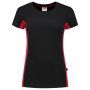 Tricorp T-shirt Bicolor Dames 102003 Black-Red