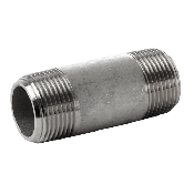 Delftechniek PIJPNIPPEL RVS AISI316 + CORROSIETEST<BR/>A/SA312 - ANSI B1.20.1<BR/>1/4"X100MM NPT SCH80S 1/4"X100MM NPT SCH80S