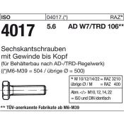 - Zeskanttapbout Zwart DIN 933 5.6 M12X40