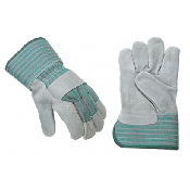 - Werkhandschoen - Splitleder Groen/Rood