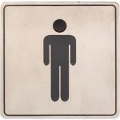 Oxloc Pictogram herentoilet RVS 100X100 MM.