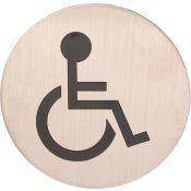 Oxloc Pictogram invalidetoilet RVS ROND 76 MM.