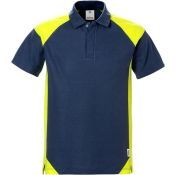 Fristads Poloshirt 7047 Phv Marineblauw/hi-vis Geel