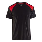 Blaklader T-shirt bi-colour 3379 ZWART/Rood mt M
