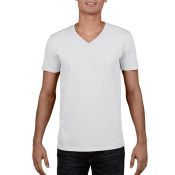 Gildan T-shirt V-Neck SoftStyle for him 000 White mt XL