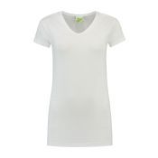 Lemon & Soda T-shirt V-neck cot/elast SS for her White mt S