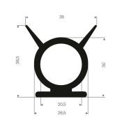 CARROSSERIEPROFIEL 36,5X26,5MM EPDM