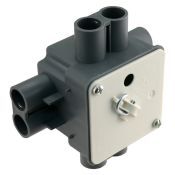 Delftechniek Centraaldoos met deksel en ongelijke tuiten 5/8 Grijs