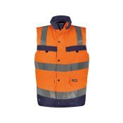 Dassy Hogezichtbaarheidsbodywarmer Bilbao PES70 Fluo-oranje/Marineblauw