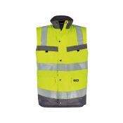 Dassy Hogezichtbaarheidsbodywarmer Bilbao PES70 Fluogeel/Cementgrijs