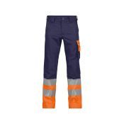 Dassy Hogezichtbaarheidsbroek Omaha PESCO64 Marineblauw/Fluo-oranje