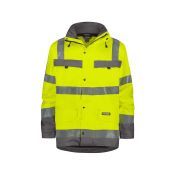 Dassy Hogezichtbaarheidsparka Atlantis PES70 Fluogeel/Cementgrijs