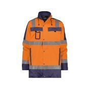 Dassy Hogezichtbaarheidsparka Limasol PES70 Fluo-oranje/Marineblauw