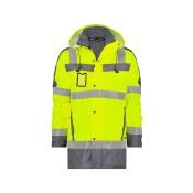 Dassy Hogezichtbaarheidsparka Limasol PES70 Fluogeel/Cementgrijs