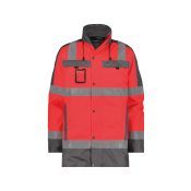 Dassy Hogezichtbaarheidsparka Limasol PES70 Fluorood/Cementgrijs