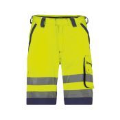Dassy Hogezichtbaarheidsshort Lucca PESCO74 Fluogeel/Marineblauw