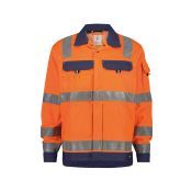 Dassy Hogezichtbaarheidsvest Dusseldorf PESCO70 Fluo-oranje/Marineblauw