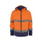 Dassy Softshelljas Malaga PES74 Fluo-oranje/Marineblauw