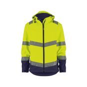 Dassy Softshelljas Malaga PES74 Fluogeel/Marineblauw