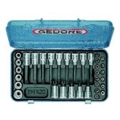 Gedore Dopsleutelset 19 TX 20 1/2"+1/4" 34-dlg TX