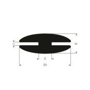 H-PROFIEL 20X8X1MM EPDM