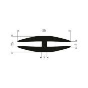 H-PROFIEL 25X7,5X3MM EPDM