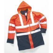 Hydrowear Parka Polperro Fluor Oranje - Zwart