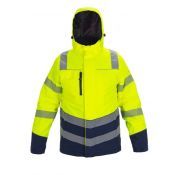 Hydrowear Winterparka Brussel Fluor Geel - Marine