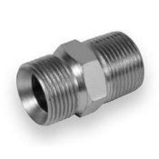 RECHTE-DUBBELE-NIPPEL RVS316 1/2" BSP X 1/2"  NPT 1/2"NPT X 1/2"BSP