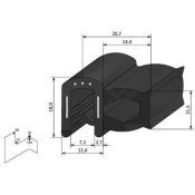 KLEMPROFIEL KRAAL ZIJKANT 3-5mm zwart