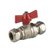 KOGELKRAAN MET VLINDERHENDEL MESSING VERN KNEL