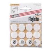 Viltrondjes Zelfklevend 22MM Wit / 16 Stuks