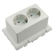 Attema Montagedeksel Universele Lasdoos  met Randaarde Dubbele Wandcontactdoos