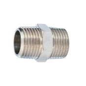 RECHTE-DUBBELE-NIPPEL AISI 316 1/2" NPT X 1/2" BSP NPT X BSP
