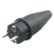 Delftechniek Stekker Randaarde Volrubber 10/16A Zwart