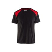 Blaklader T-shirt bi-colour  3379 ZWART/Rood mt L