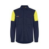 Tranemo Workwear Overhemd 577486 Geel/Marineblauw