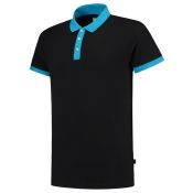Tricorp Poloshirt Bicolor Fitted 201002 Black-Turquoise