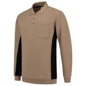 Tricorp Polosweater Bicolor Borstzak  Khaki/black Mt L KHAKI/BLACK MT L