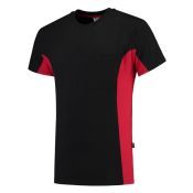 Tricorp T-shirt Bicolor Borstzak 102002 Black-Red