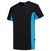 Tricorp T-shirt Bicolor Borstzak 102002 Black-Turquoise