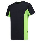 Tricorp T-shirt Bicolor Borstzak 102002 Navy-Lime