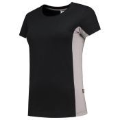Tricorp T-shirt Bicolor Dames 102003 Black-Grey