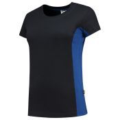 Tricorp T-shirt Bicolor Dames 102003 Navy-Royalblue